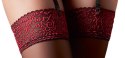 Cottelli LEGWEAR Pończochy czarne z czerwoną koronką 17 den Oeko-Tex