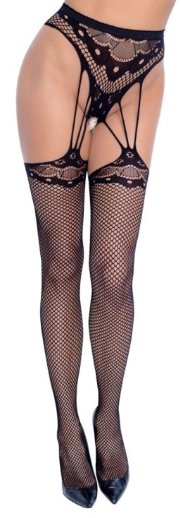 Cottelli LEGWEAR rajstopy z pasem i stringami bezszwowe S-L czarne