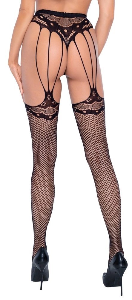 Cottelli LEGWEAR rajstopy z pasem i stringami bezszwowe S-L czarne Cottelli LEGWEAR rajstopy z pasem i stringami bezszwowe S-L czarne