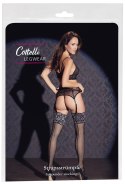 Cottelli Legwear Kabaretki z Koronką Czarną S/M - Siateczkowe Pończochy