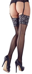 Cottelli Legwear Kabaretki z Koronką Czarną S/M - Siateczkowe Pończochy