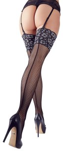 Cottelli Legwear Kabaretki z Koronką Czarną S/M - Siateczkowe Pończochy