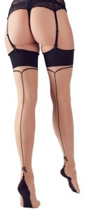 Cottelli Legwear Pończochy Beżowe z Czarnym Wykończeniem 20 DEN 2 szt.