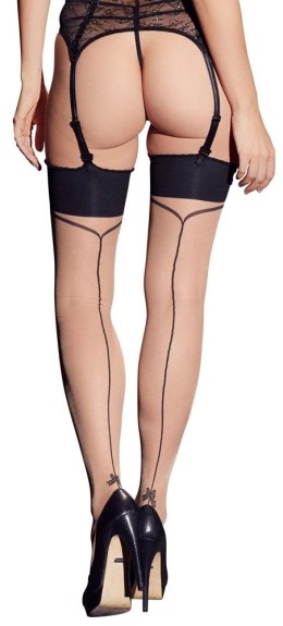 Cottelli Legwear Pończochy Beżowe z Czarnym Wykończeniem 20 DEN 3
