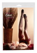 Cottelli Legwear Pończochy czarne z czerwoną koronką 17 den