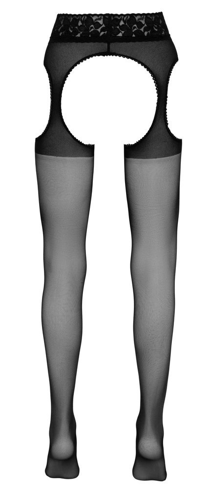 Cottelli Legwear Rajstopy do Pończoch z Koronką i Wycięciami, czarne Cottelli Legwear Rajstopy do Pończoch z Koronką i Wycięciami, czarne