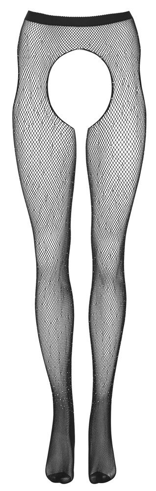 Cottelli Legwear Siateczkowe Rajstopy z Kamieniami Brokatowymi S-L Cottelli Legwear Siateczkowe Rajstopy z Kamieniami Brokatowymi S-L