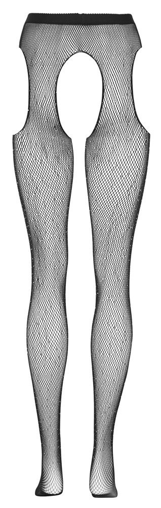 Cottelli Legwear Siateczkowe Rajstopy z Kamieniami Brokatowymi S-L Cottelli Legwear Siateczkowe Rajstopy z Kamieniami Brokatowymi S-L