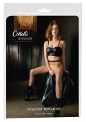 Cottelli Legwear Siateczkowe Rajstopy z Pasem Bez Krocza S-L