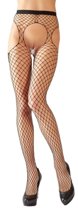 Cottelli Legwear Siateczkowe Rajstopy z Pasem Bez Krocza S-L