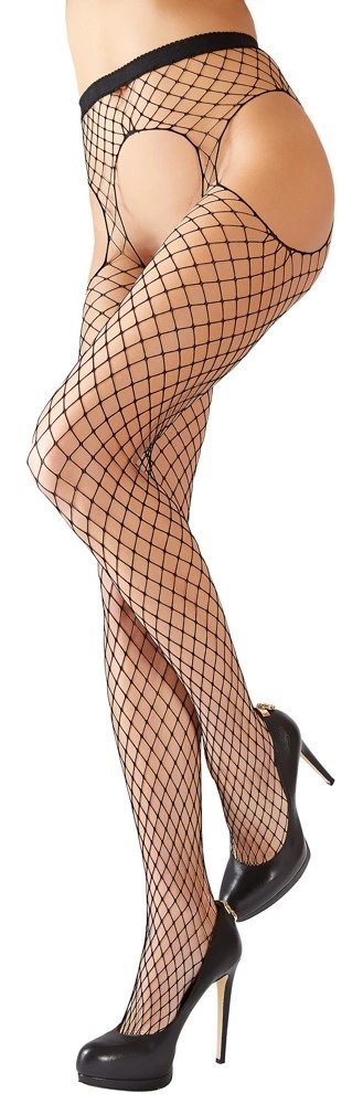 Cottelli Legwear Siateczkowe Rajstopy z Pasem Bez Krocza S-L Cottelli Legwear Siateczkowe Rajstopy z Pasem Bez Krocza S-L