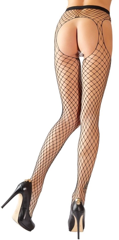 Cottelli Legwear Siateczkowe Rajstopy z Pasem Bez Krocza S-L Cottelli Legwear Siateczkowe Rajstopy z Pasem Bez Krocza S-L