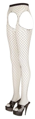 Cottelli Legwear Siateczkowe Rajstopy z Pasem Bez Krocza S-L