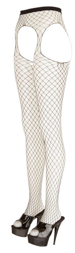 Cottelli Legwear Siateczkowe Rajstopy z Pasem Bez Krocza S-L Cottelli Legwear Siateczkowe Rajstopy z Pasem Bez Krocza S-L
