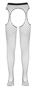 Cottelli Legwear Siateczkowe Rajstopy z Pasem Bez Krocza S-L