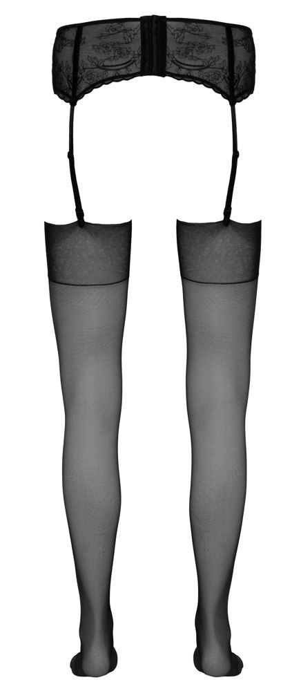 Cottelli Legwear pończochy do pasa czarne jedwabiste 20 DEN 5 Cottelli Legwear pończochy do pasa czarne jedwabiste 20 DEN 5