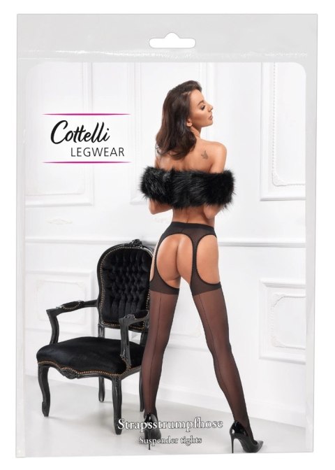 Cottelli Legwear rajstopy do pończoch czarne z koronką 20 den Cottelli Legwear rajstopy do pończoch czarne z koronką 20 den