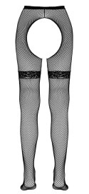 Cottelli Legwear rajstopy kabaretki z koronką czarne S/M
