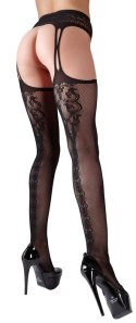Cottelli Legwear rajstopy z pasem i otwartą strefą S/M czarne siateczka