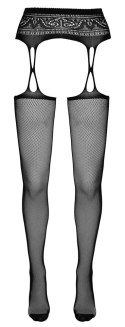 Cottelli Legwear rajstopy z pasem i otwartą strefą S/M czarne siateczka