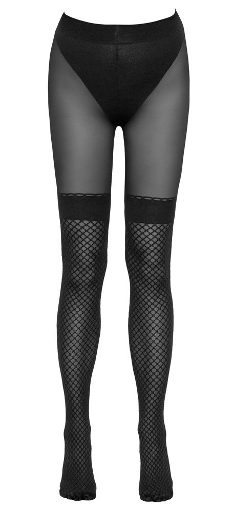 Cottelli Legwear rajstopy z siateczką i otwartą strefą, czarne, 30 den Cottelli Legwear rajstopy z siateczką i otwartą strefą, czarne, 30 den