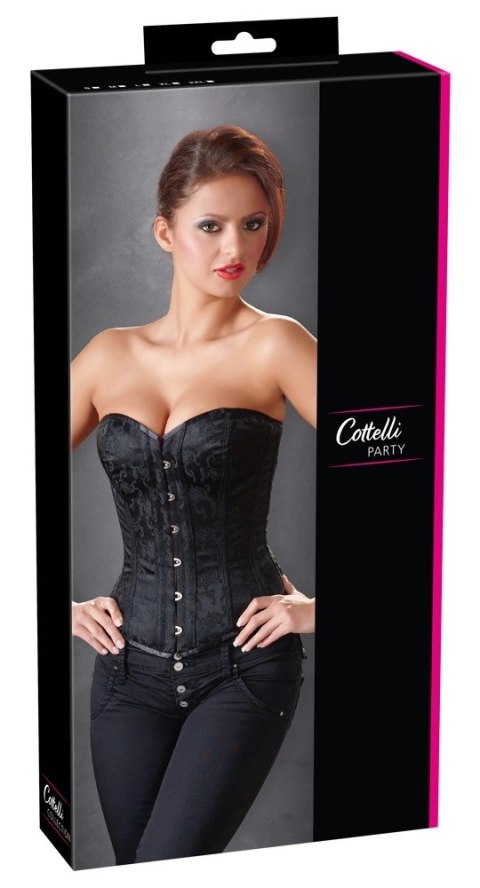 Cottelli PARTY Gorset Brokatowy Czarny XL z Ozdobnym Sznurowaniem Cottelli PARTY Gorset Brokatowy Czarny XL z Ozdobnym Sznurowaniem