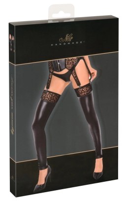 Noir F140 Overknees matowe z panterkowym motywem XL czarne