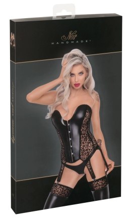 Noir Gorset Panterkowy Czarny S z 6 Szelkami do Pończoch Wetlook