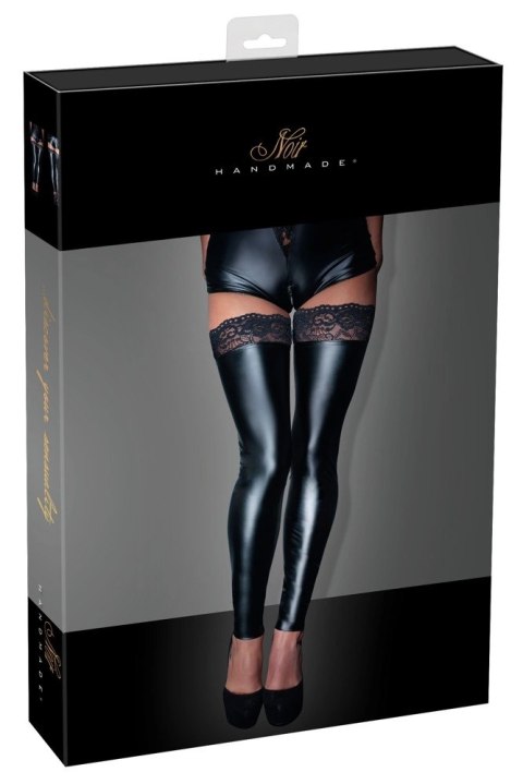 Noir Handmade Pończochy Matowe z Koronką Silikon Czarne M Noir Handmade Pończochy Matowe z Koronką Silikon Czarne M
