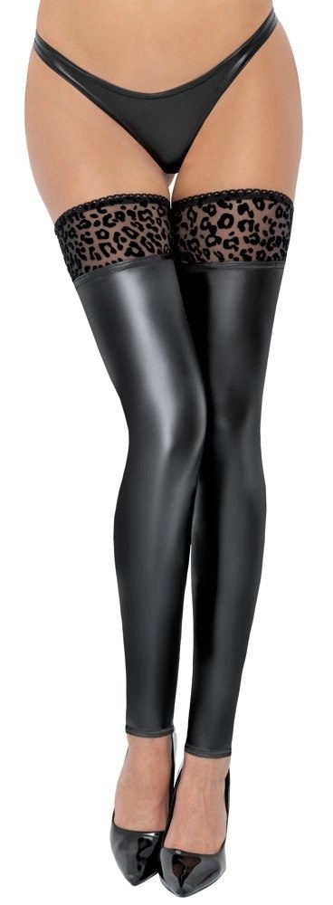 Noir Legwear Panterka Matowe Pończochy Bez Stopy Czarne M Noir Legwear Panterka Matowe Pończochy Bez Stopy Czarne M