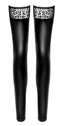 Noir Legwear Panterka Matowe Pończochy Bez Stopy Czarne M