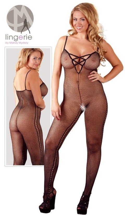 XQSE Czarne Body z Siateczki z Bocznymi Otworami 2XL/3XL XQSE Czarne Body z Siateczki z Bocznymi Otworami 2XL/3XL