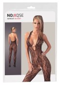 XQSE Kombinezon z siateczki czarny z perłami L/XL na szyję