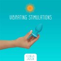 Cala Azul Blanca - Biały wibrujący korek analny, wodoodporny, USB