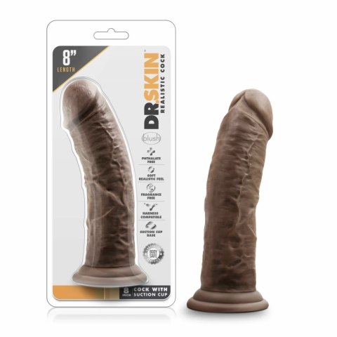 Dr. Skin Model 8" Chocolate - anatomiczna forma z przyssawką PVC Dr. Skin Model 8" Chocolate - anatomiczna forma z przyssawką PVC