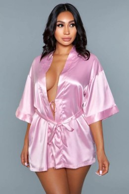 Leg Avenue Satynowy Kimono Szlafrok Damski Rożowy Krotki 637488502063