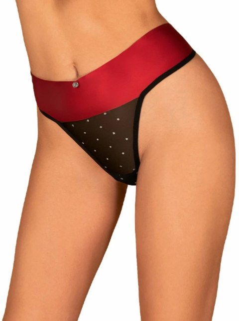 Obsessive String damski Black&Red z ozdobną kokardą, czarny/czerwony Obsessive String damski Black&Red z ozdobną kokardą, czarny/czerwony