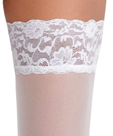 Cottelli LEGWEAR Białe Pończochy Stay-Up z Koronką 20 den Oeko-Tex Cottelli LEGWEAR Białe Pończochy Stay-Up z Koronką 20 den Oeko-Tex