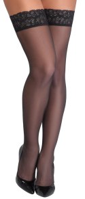 Cottelli LEGWEAR Klasyczne Pończochy z Koronką i Silikonem Czarny 20 den