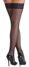 Cottelli LEGWEAR Klasyczne Pończochy z Koronką i Silikonem Czarny 20 den