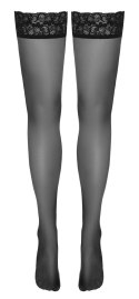 Cottelli LEGWEAR Klasyczne Pończochy z Koronką i Silikonem Czarny 20 den