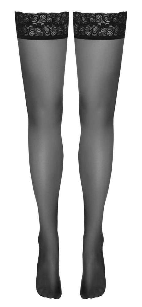 Cottelli LEGWEAR Klasyczne Pończochy z Koronką i Silikonem Czarny 20 den Cottelli LEGWEAR Klasyczne Pończochy z Koronką i Silikonem Czarny 20 den