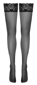 Cottelli LEGWEAR Klasyczne pończochy czarne z koronką 20 DEN