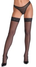 Cottelli LEGWEAR Klasyczne pończochy z koronką czarne 20 den