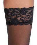 Cottelli LEGWEAR Klasyczne pończochy z koronką czarne 20 den