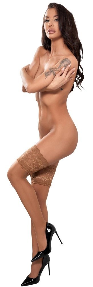 Cottelli LEGWEAR Pończochy Beżowe Samonośne Szeroka Koronka 20 den Cottelli LEGWEAR Pończochy Beżowe Samonośne Szeroka Koronka 20 den