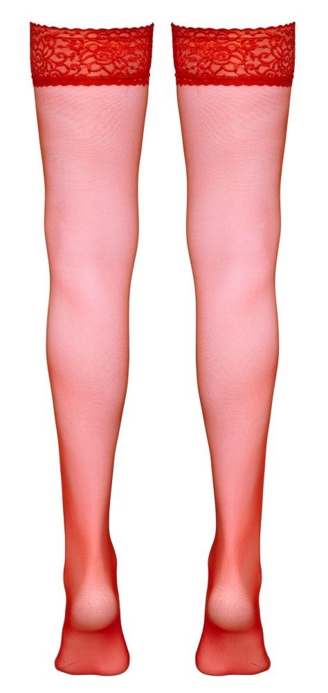 Cottelli LEGWEAR Pończochy Klasyczne Czerwone z Koronką XL 17 den Cottelli LEGWEAR Pończochy Klasyczne Czerwone z Koronką XL 17 den