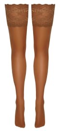 Cottelli LEGWEAR Pończochy Samonośne Beżowe Koronka 20 den 14 cm