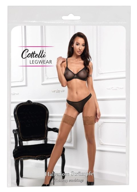 Cottelli LEGWEAR Pończochy beżowe 20 den z szeroką koronką 9 cm Cottelli LEGWEAR Pończochy beżowe 20 den z szeroką koronką 9 cm