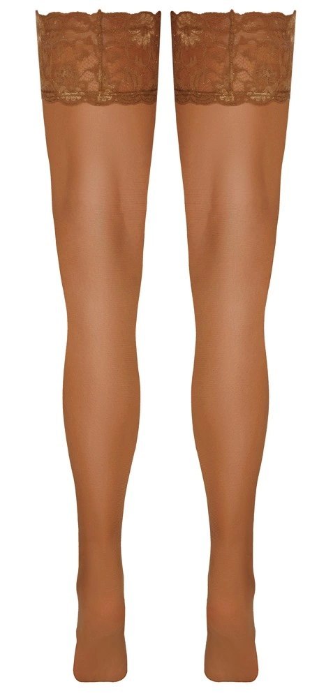 Cottelli LEGWEAR Pończochy beżowe 20 den z szeroką koronką 9 cm Cottelli LEGWEAR Pończochy beżowe 20 den z szeroką koronką 9 cm